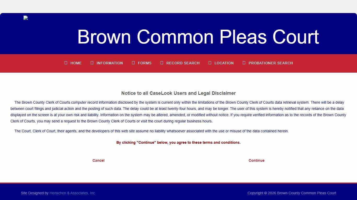 Brown County Clerk of Courts - Record Search