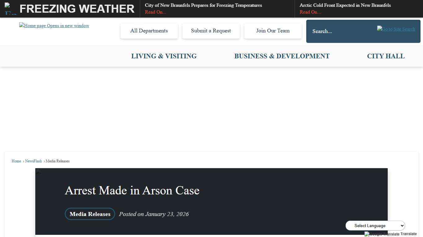 Arrest Made in Arson Case • New Braunfels